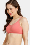 Rosaline Everyday Double Layered Non Wired 3/4th Coverage T-Shirt Bra - Georgia Peach — thumbnail 3